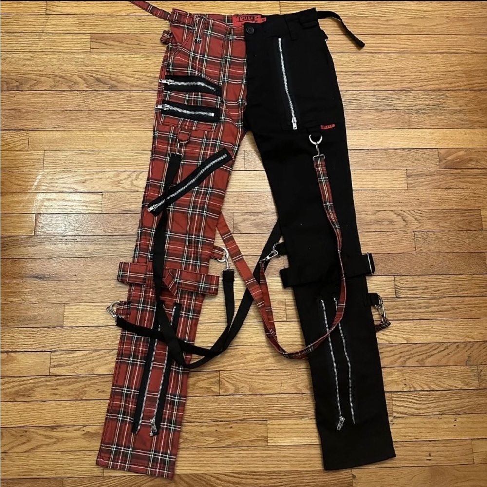 Tripp NYC Split Leg Plaid Pants